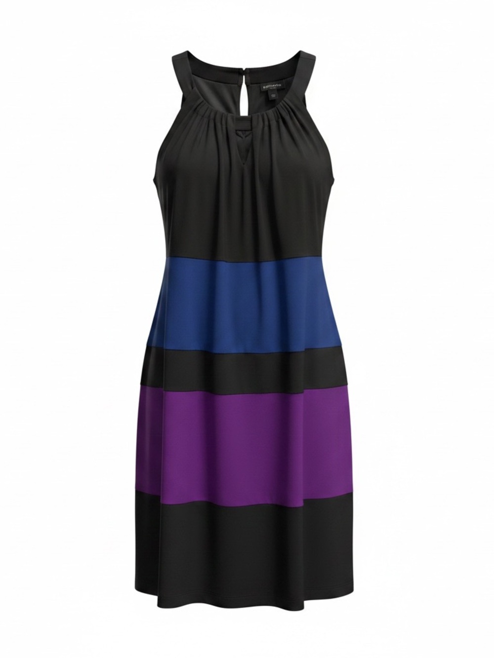 Enfocus Studio Black, Blue & Purple Halter Colorblock Dress